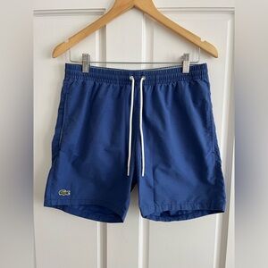 Lacoste Mesh Lined Cotton Blend Swim Trunks
